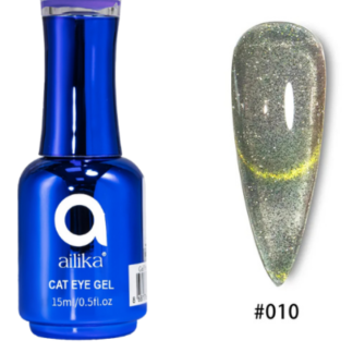 AILIKA CAT EYE GEL №010 – ALTIN YANSIMALI GRİ / GOLDEN MIST GREY (15ml)