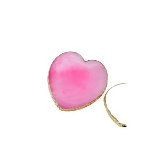 Profesyonel Kalp Formlu Nail Art Paleti - Pembe Akik Dokulu