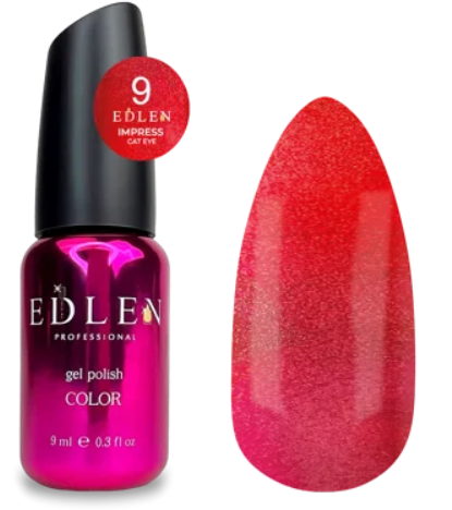EDLEN IMPRESS CAT EYE №09 – NAR ÇİÇEĞİ / PARLAK MERCAN KIRMIZISI (9ml)
