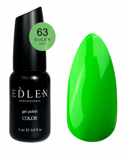 EDLEN PROFESSIONAL GEL POLISH №63 – ELEKTRİK YEŞİLİ / ELECTRIC GREEN (9ml)