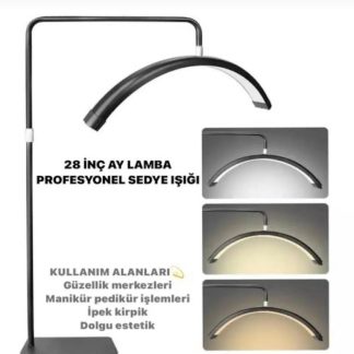 Profesyonel Yarım Ay (Half Moon) Ayaklı Estetik Lambası - 28 İnç